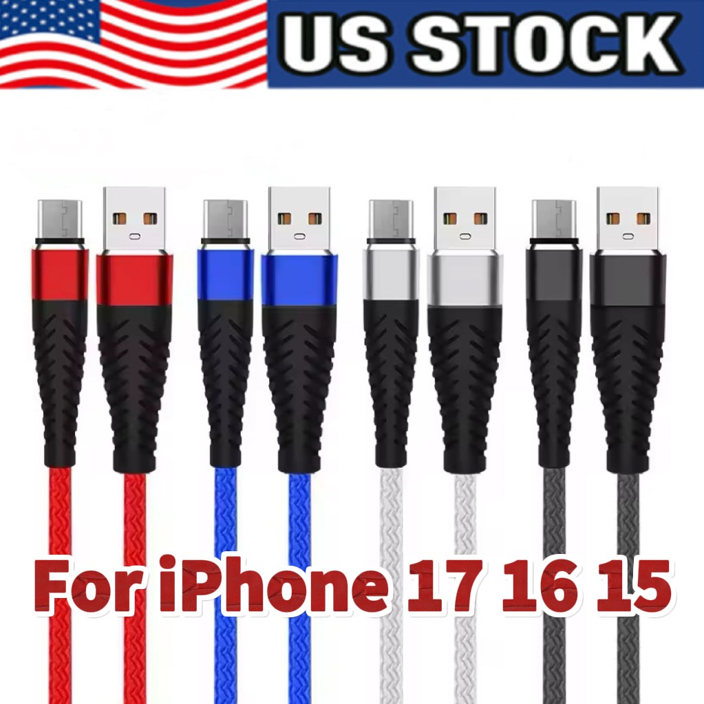 3X Braided USB C Type C Fast Charging Data Cable Cord for iPhone 17 16 Pro lot