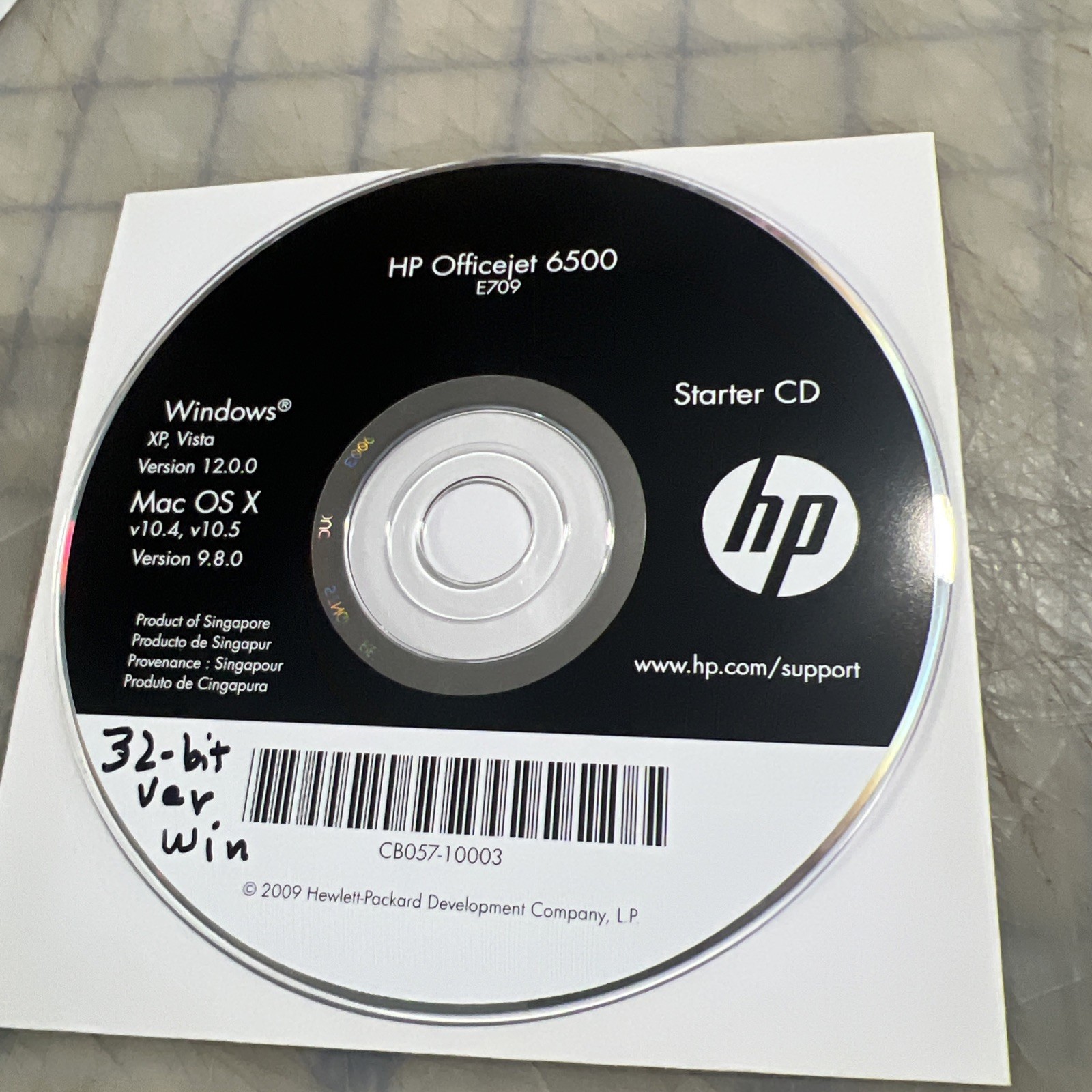HP OfficeJet 6500 E709 All-In-One Printer Drivers & Software Disk / CD