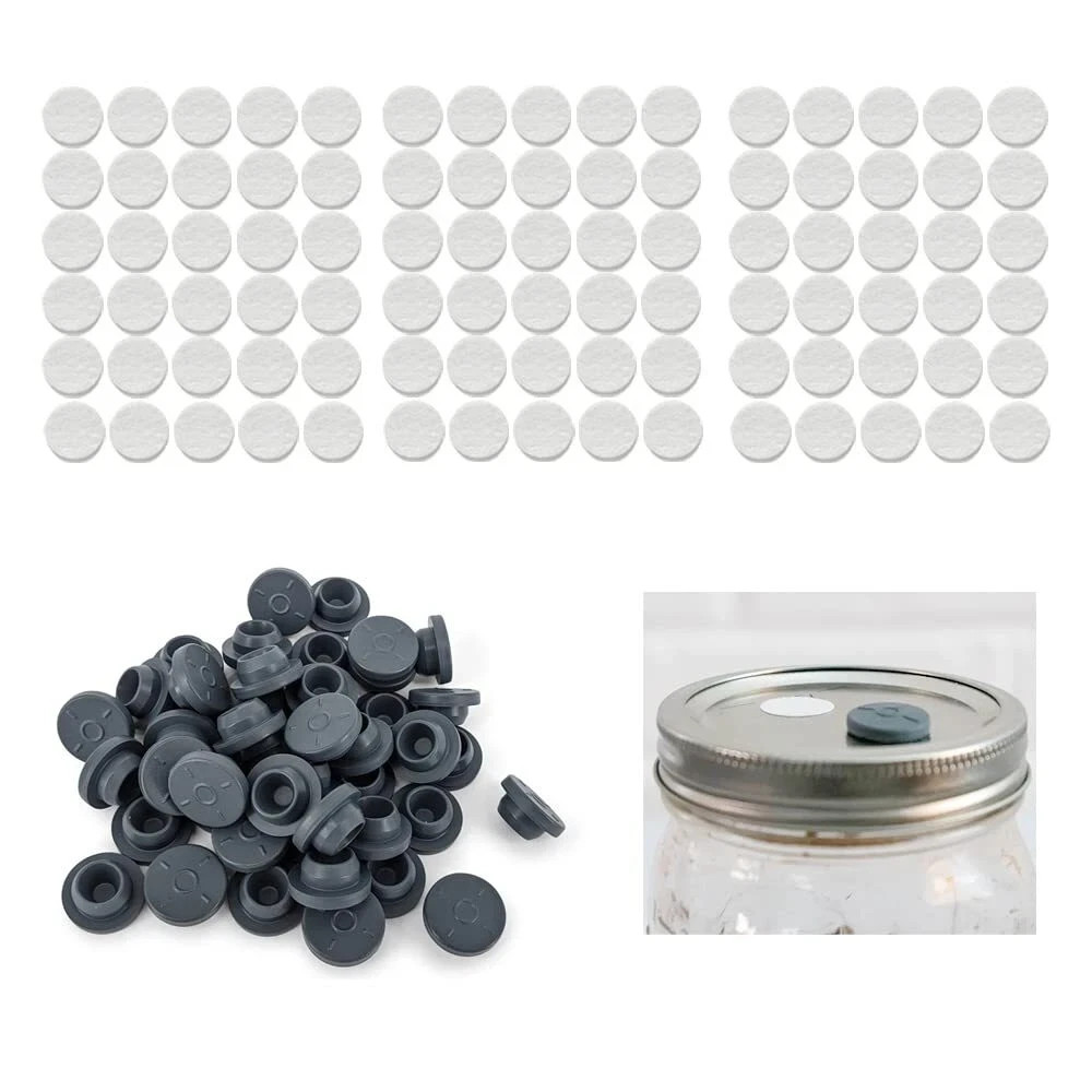 100PCS Self Healing Injection Ports and 120PCS Synthetic Filter Sticker Mushroom