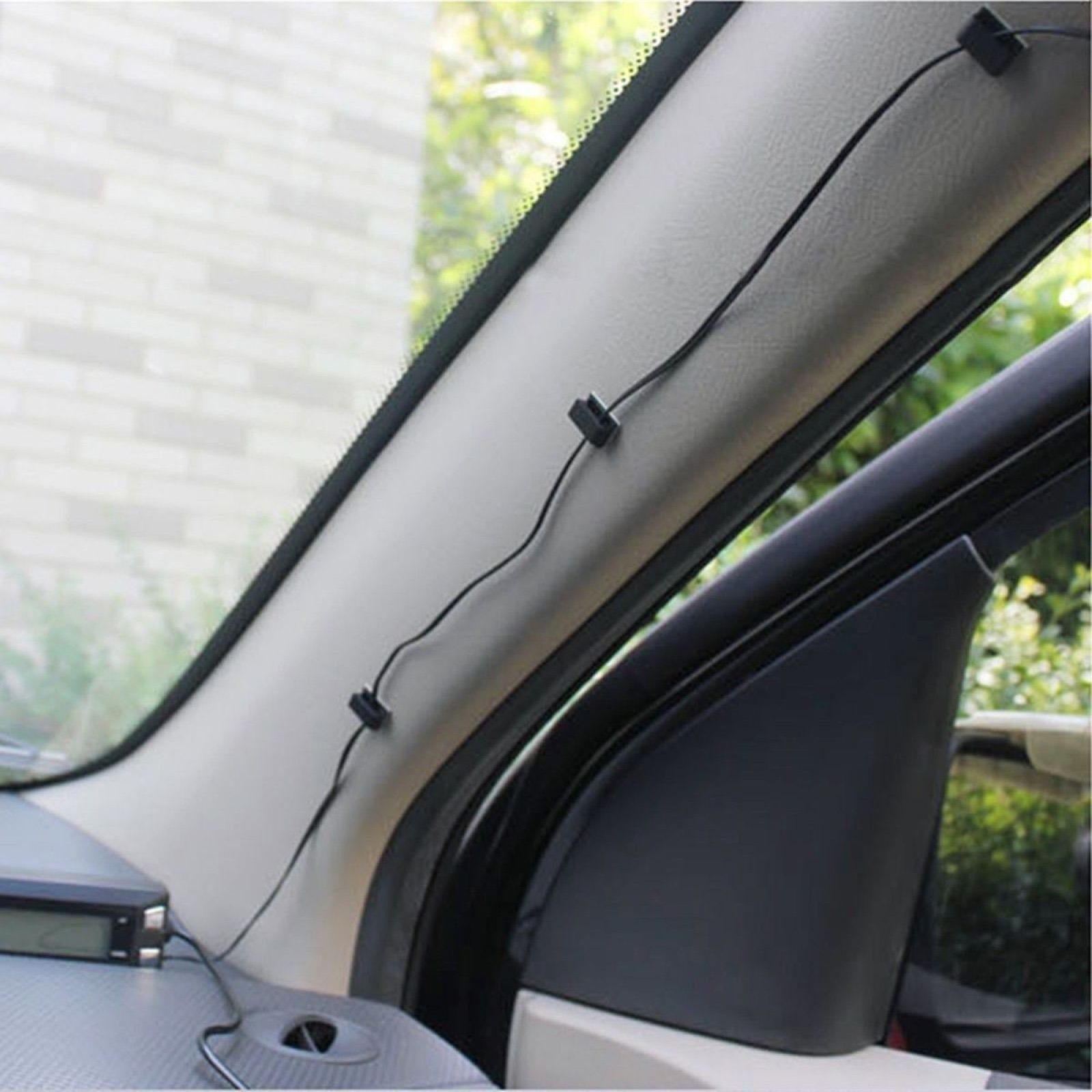 30Pcs Wire Clip Black Car Tie Rectangle Cable Holder Mount Clamp Self Adhesive I