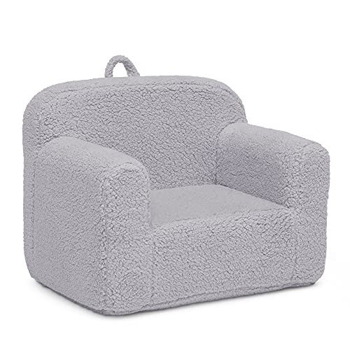 Delta Children Cozee Sherpa Chair, Reading, Arm Rest|Cushion Availability, Grey