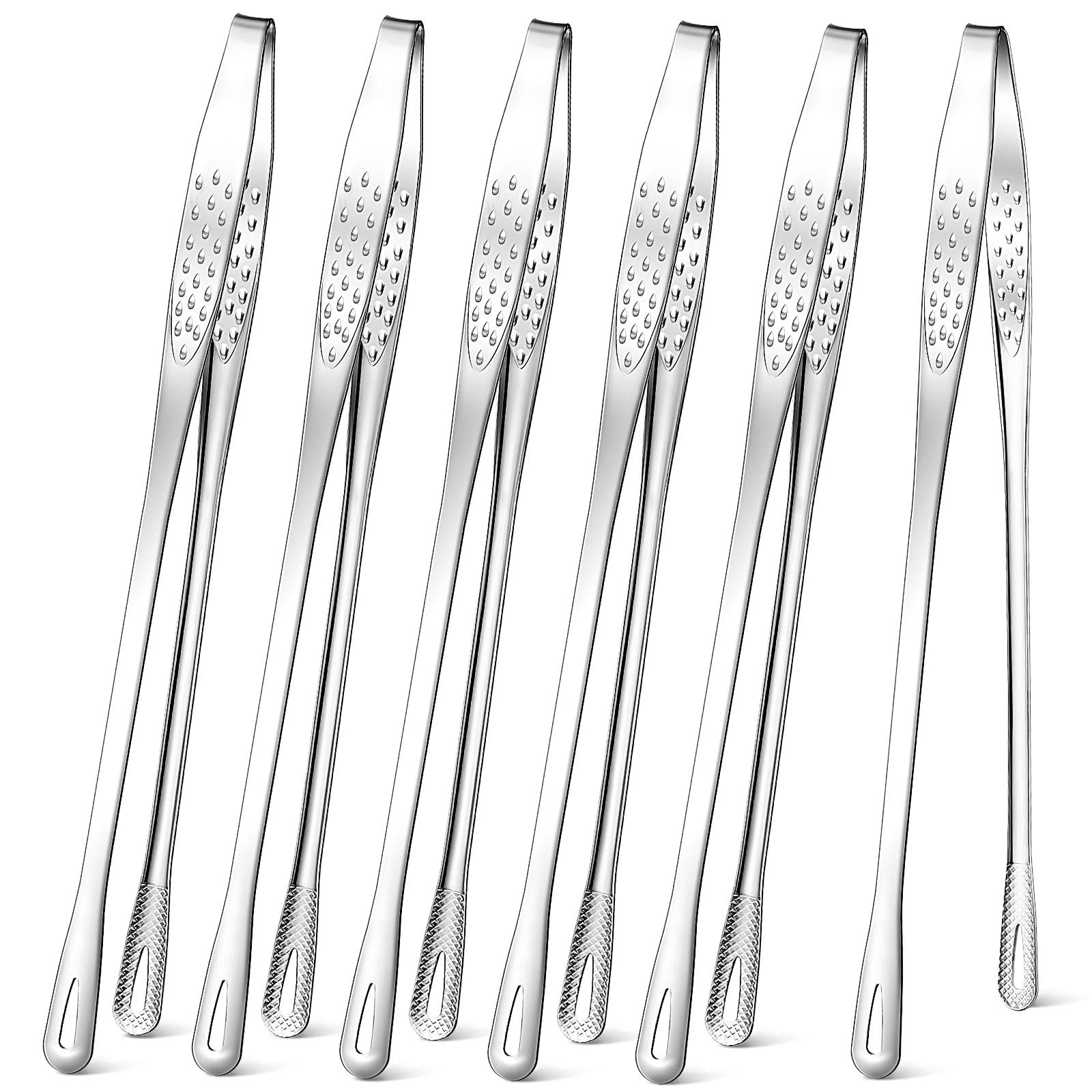 meekoo 6 Pcs 11 Inches Stainless Steel Korean BBQ Grill 11 Inches, Silver
