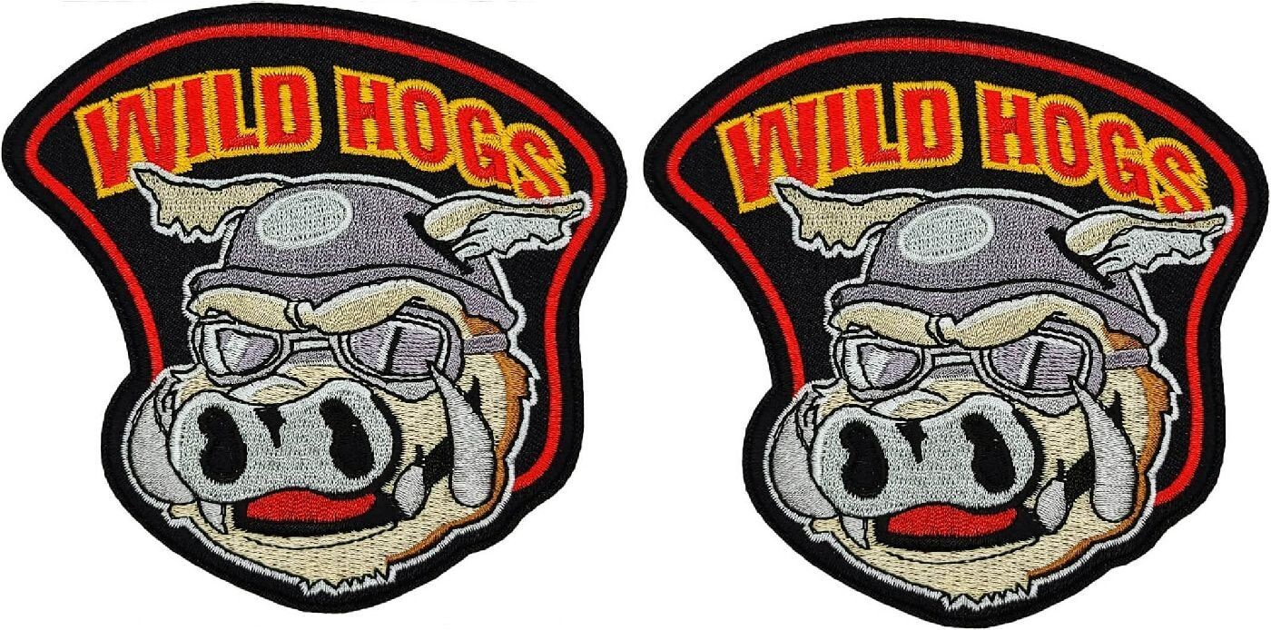 WILD HOGS MOVIE EMBROIDERED CHOPPER BIKER PATCH ||2PC IRON OR SEW  4"X4"