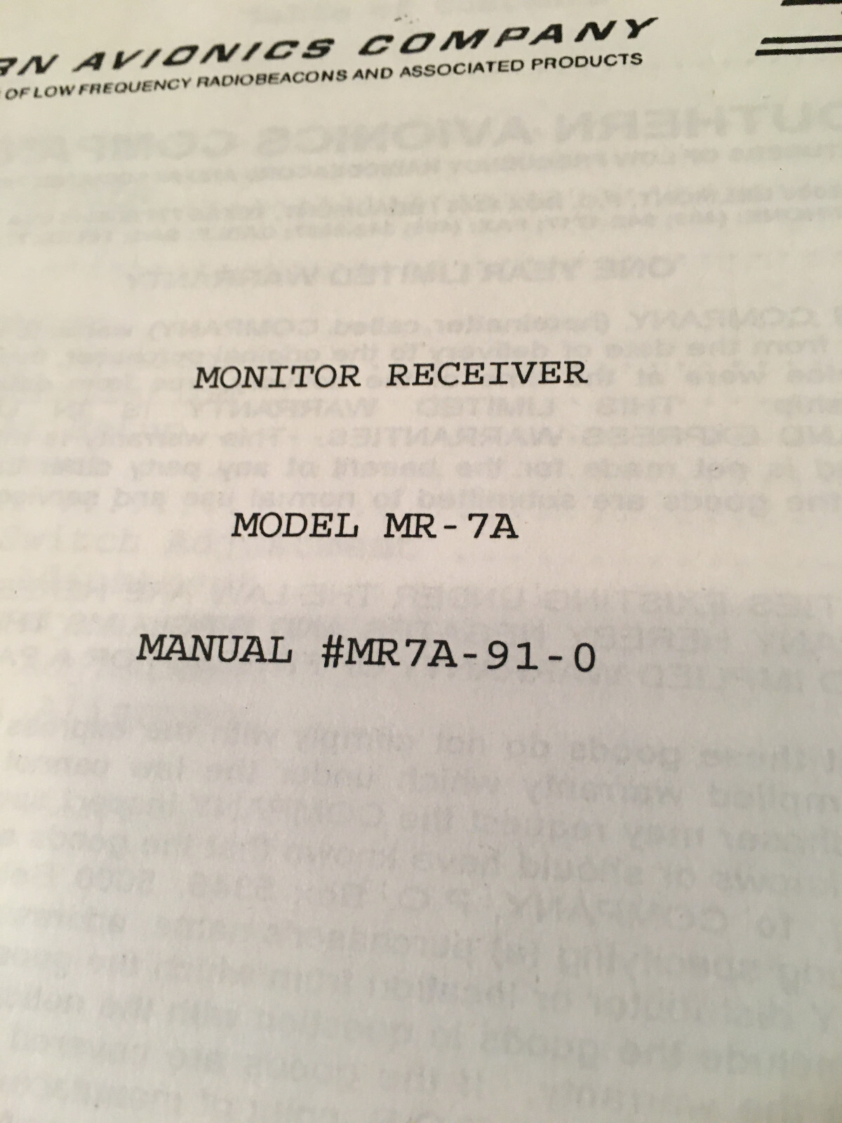 SAC Southern Avionics Company PC-1000 Antenna Coupler Install & Service manual
