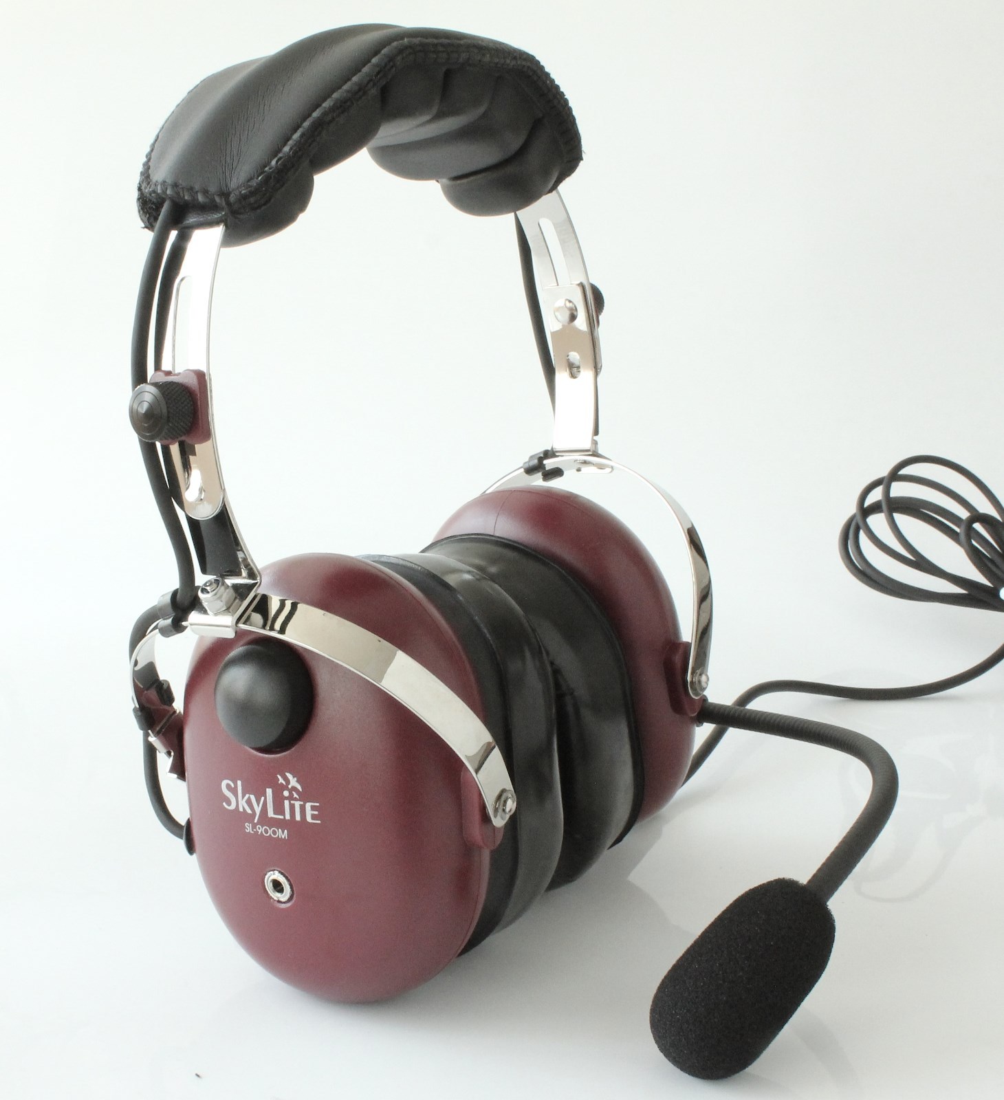 SkyLite GA Aviation Pilot Headset with MP3 input New Wine Red Color + FREE BAG
