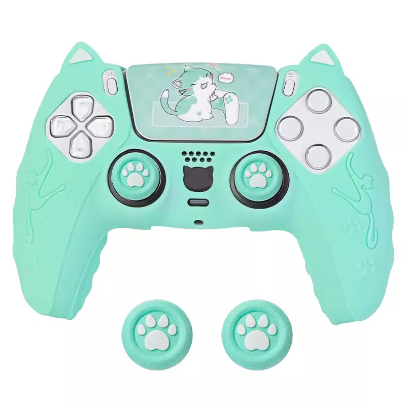 Silicone Protective Cover for PS5 Game Controller with Joystick Cap