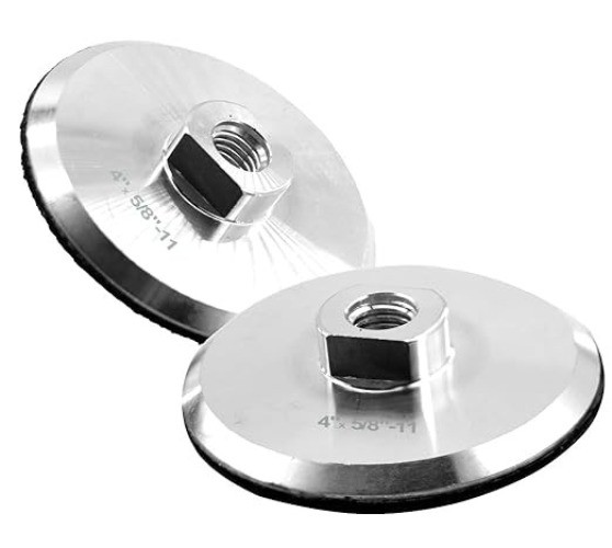 2pcs 4 Inch Backer Pad with 5/8”-11 Thread Hook and Loop Backing Pad for Polish