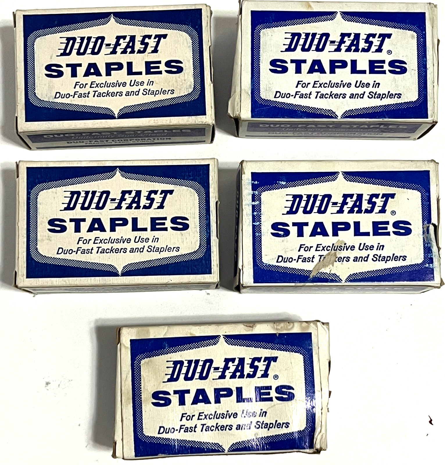 DUO FAST Vintage Staples Box 5000 1/4 508-D + 1/4 508-C (Lot of 5) Made in USA
