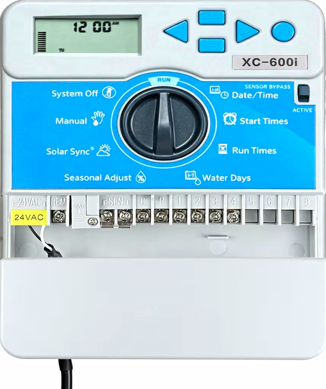 812– Hunter X-Core XC-600i 6-Zone Sprinkler Controller, Timer, Adapter, Guide