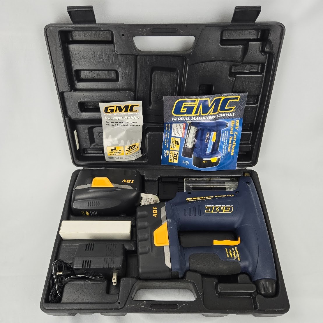 GMC Global Machinery Company [SN4UL] 1 1/4 In Brad Nailer 18v Cordless Case