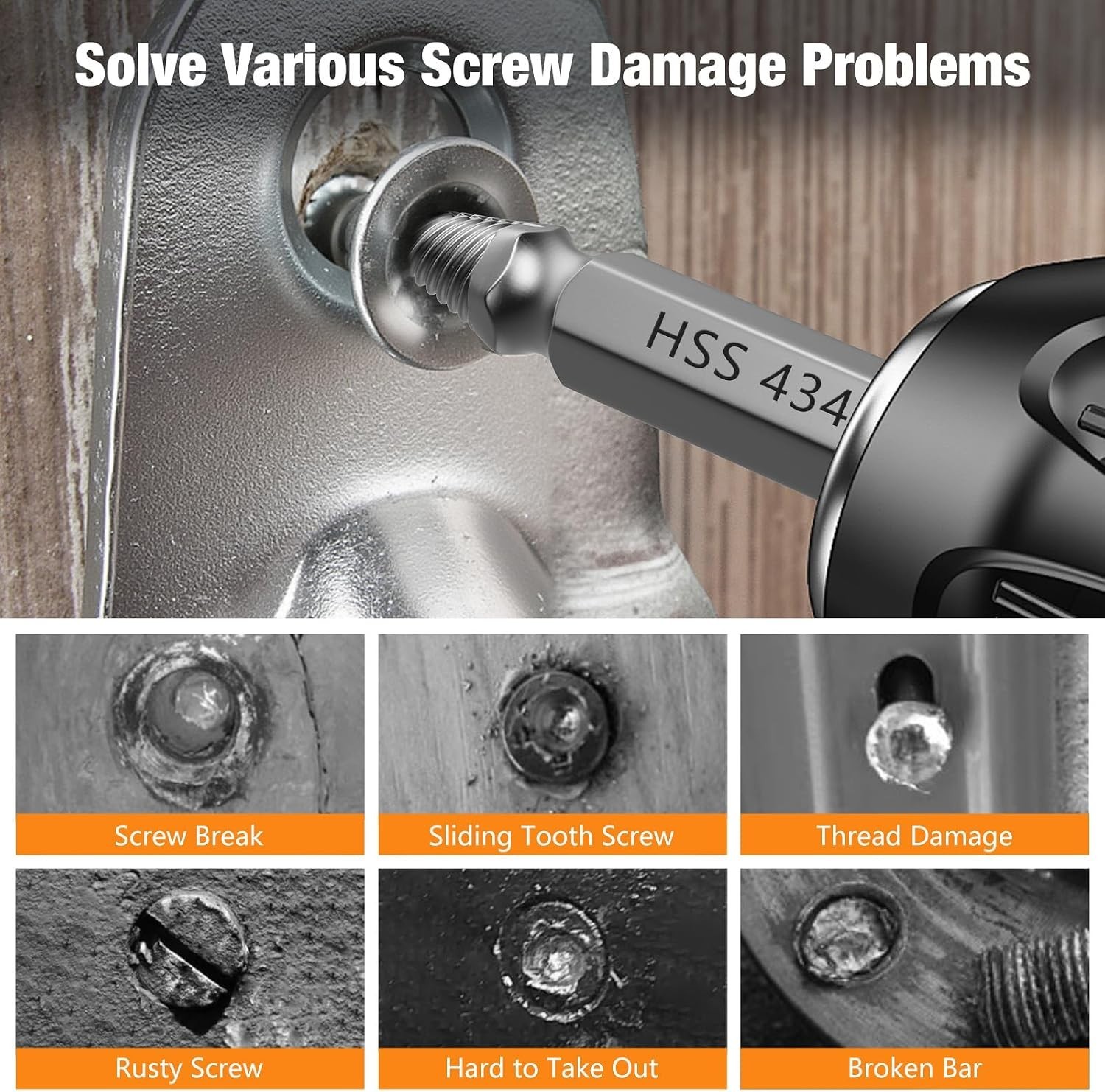 Versatile 6 PCS Extractor Set - Effortless Stripped Screw Removal for DIYers