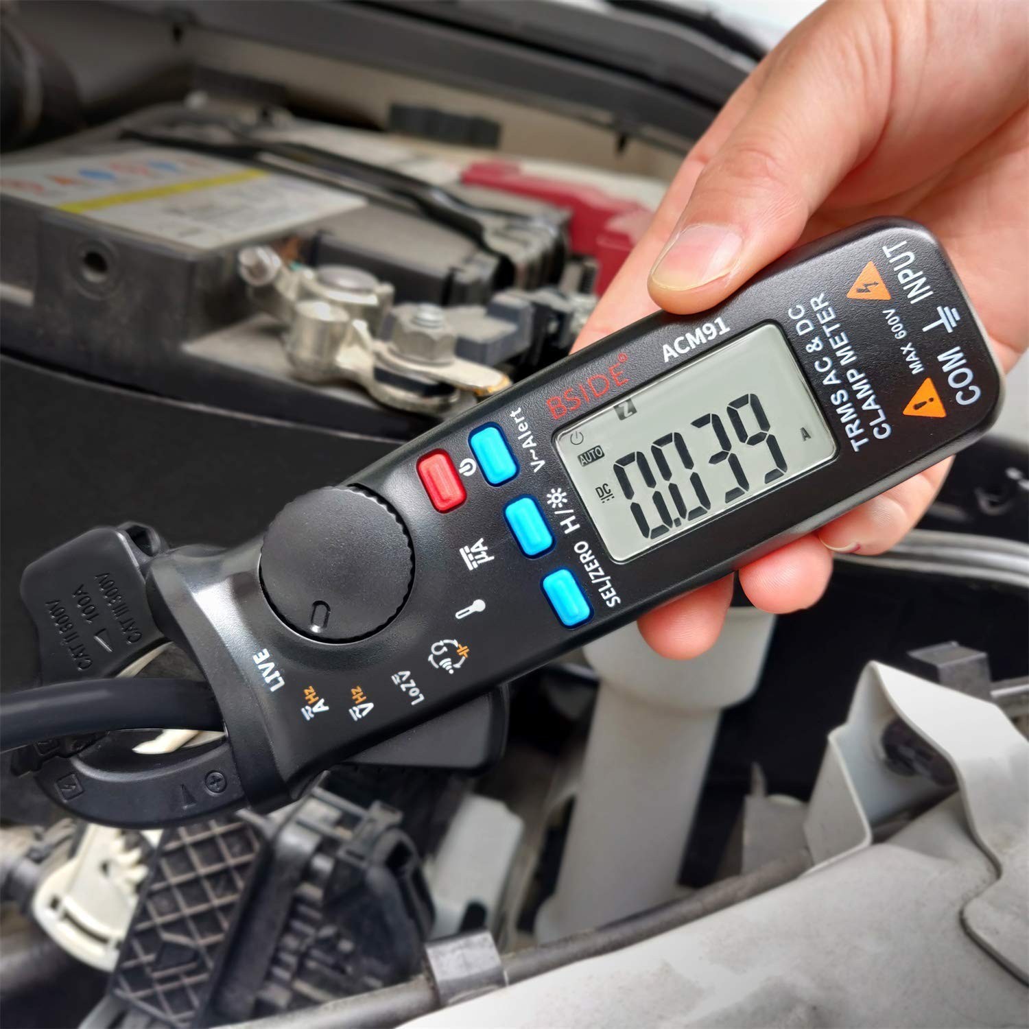 ACM91 Clamp Multimeter Digital AC DC Current Clamp Meter True RMS Auto Range ...
