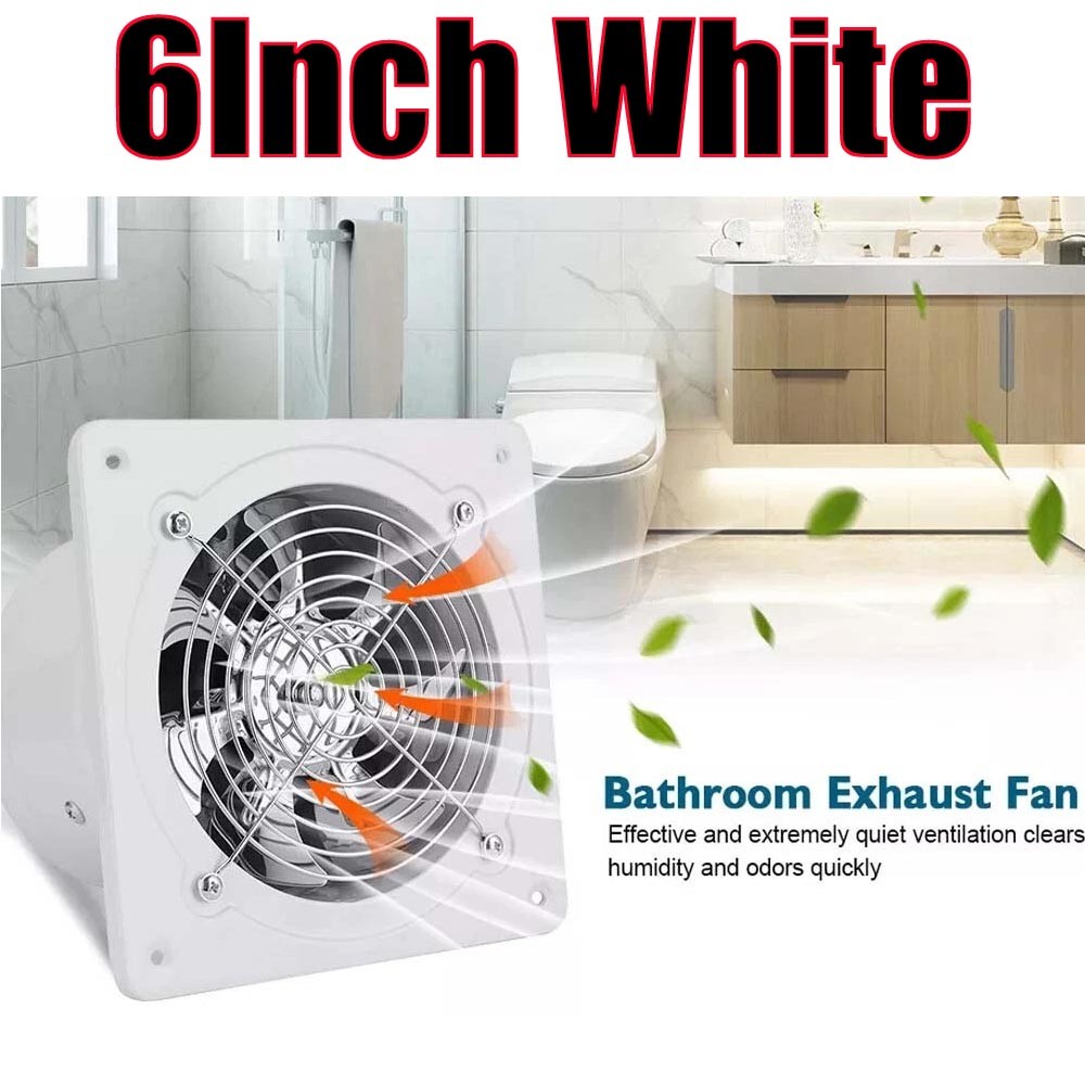 6 inch Exhaust Fan Wall Mounted Vent Fans Ventilation Blower White 110V US Stock
