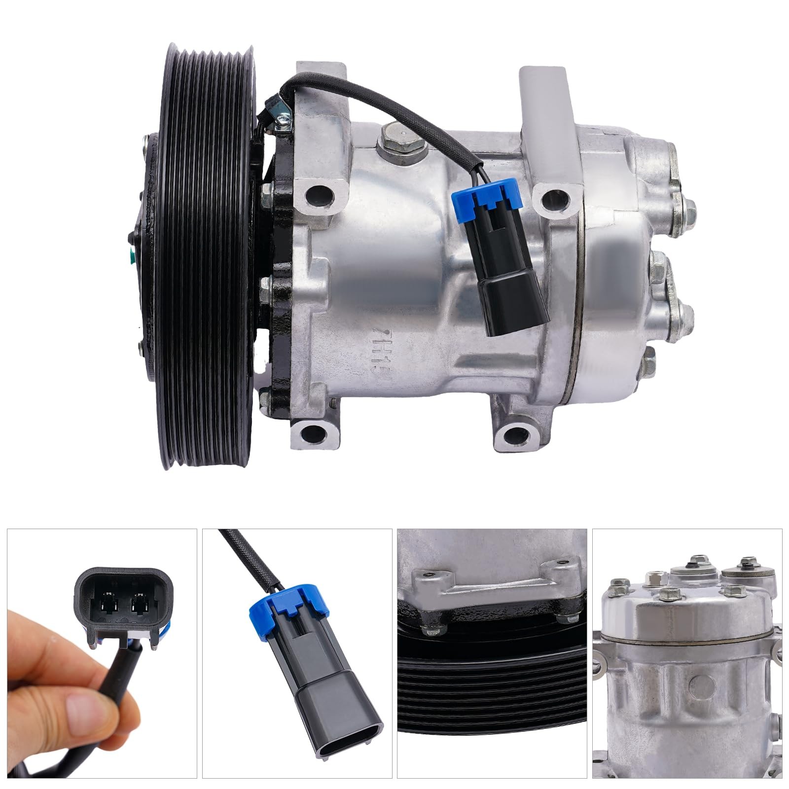 AC Compressor with Clutch for Mack VNL Trucks 20721587 Replacement Kit