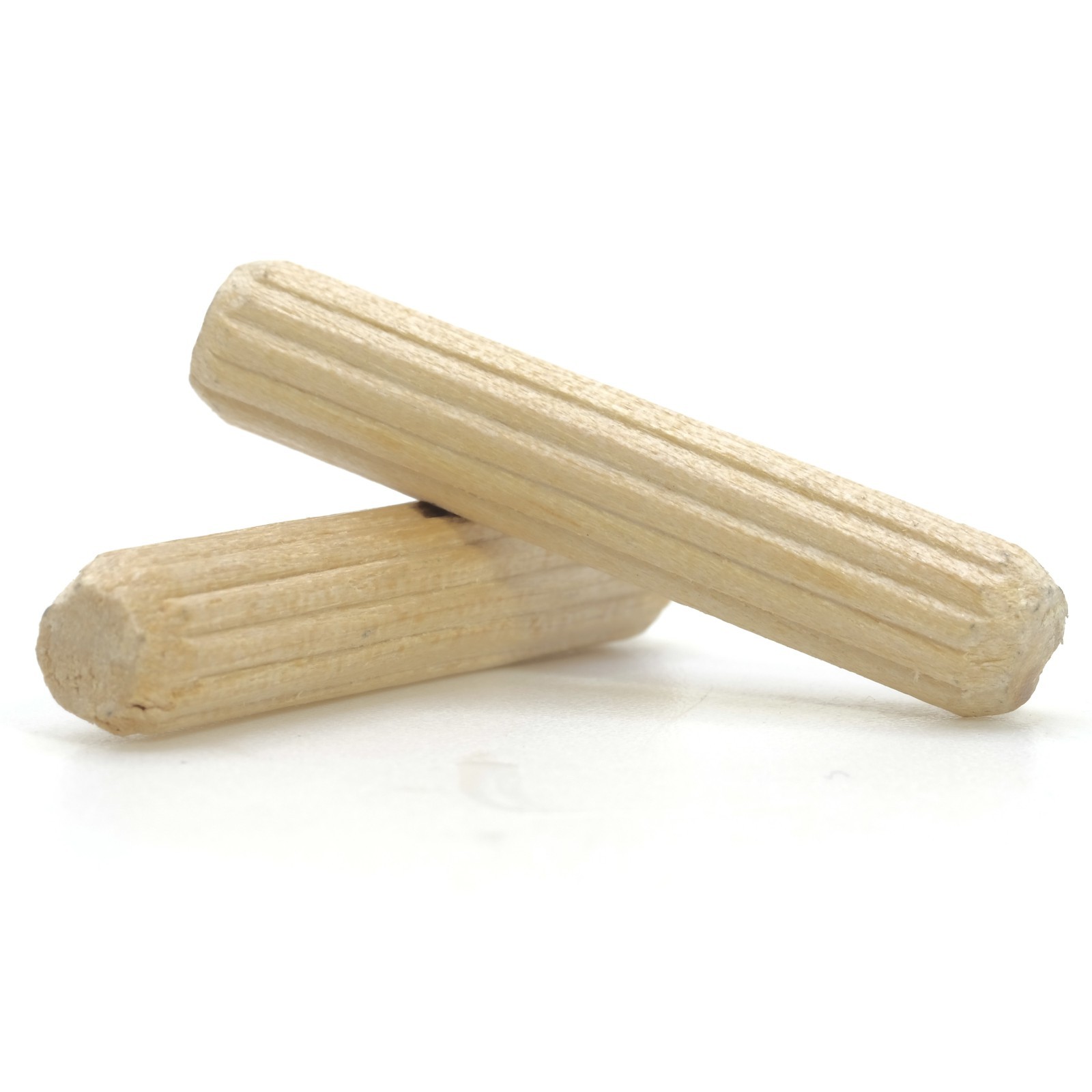 6 x 30mm Wooden Dowels - Fluted Birch Wood - Kiln Dried (Pack of 24)