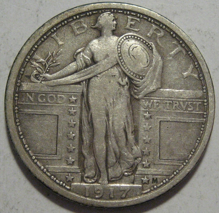 = 1917 VF/XF Type 1 T1 STANDING Quarter, Super EYE Appeal, FREE Shipping