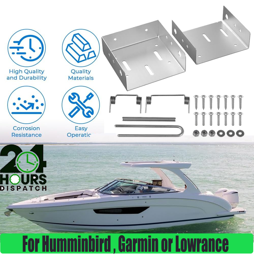 For Humminbird Garmin Lowrance Transducers Spring Back Bracket w/ Hardware Kit