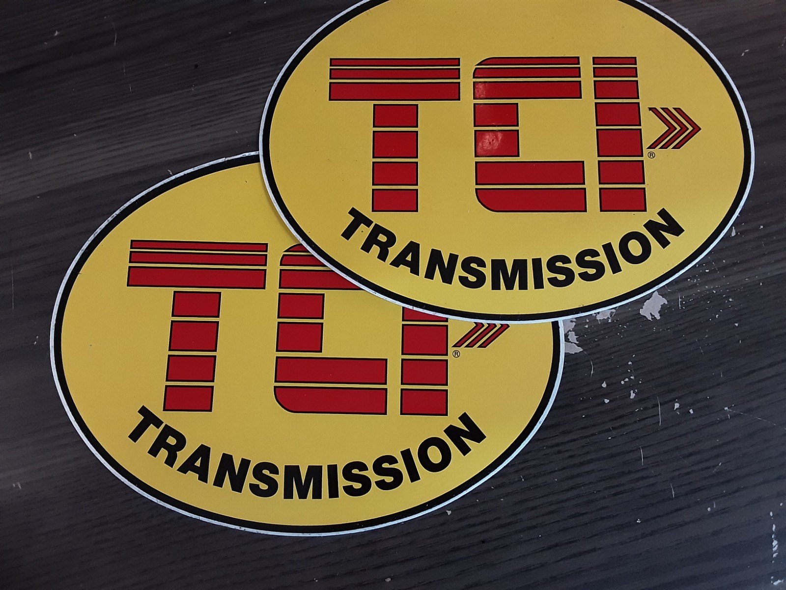 Lot of 2 Vintage TCI TRANSMISSION Racing Decals Stickers NHRA Nascar IHRA