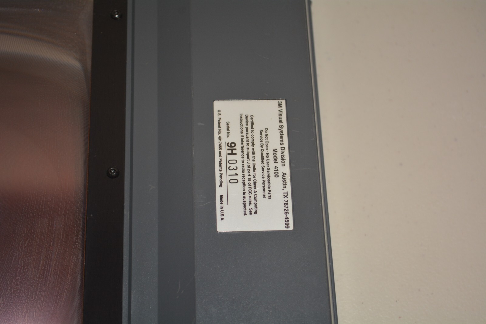 ^ 3M Visuals 4100 Projection Panel #D322