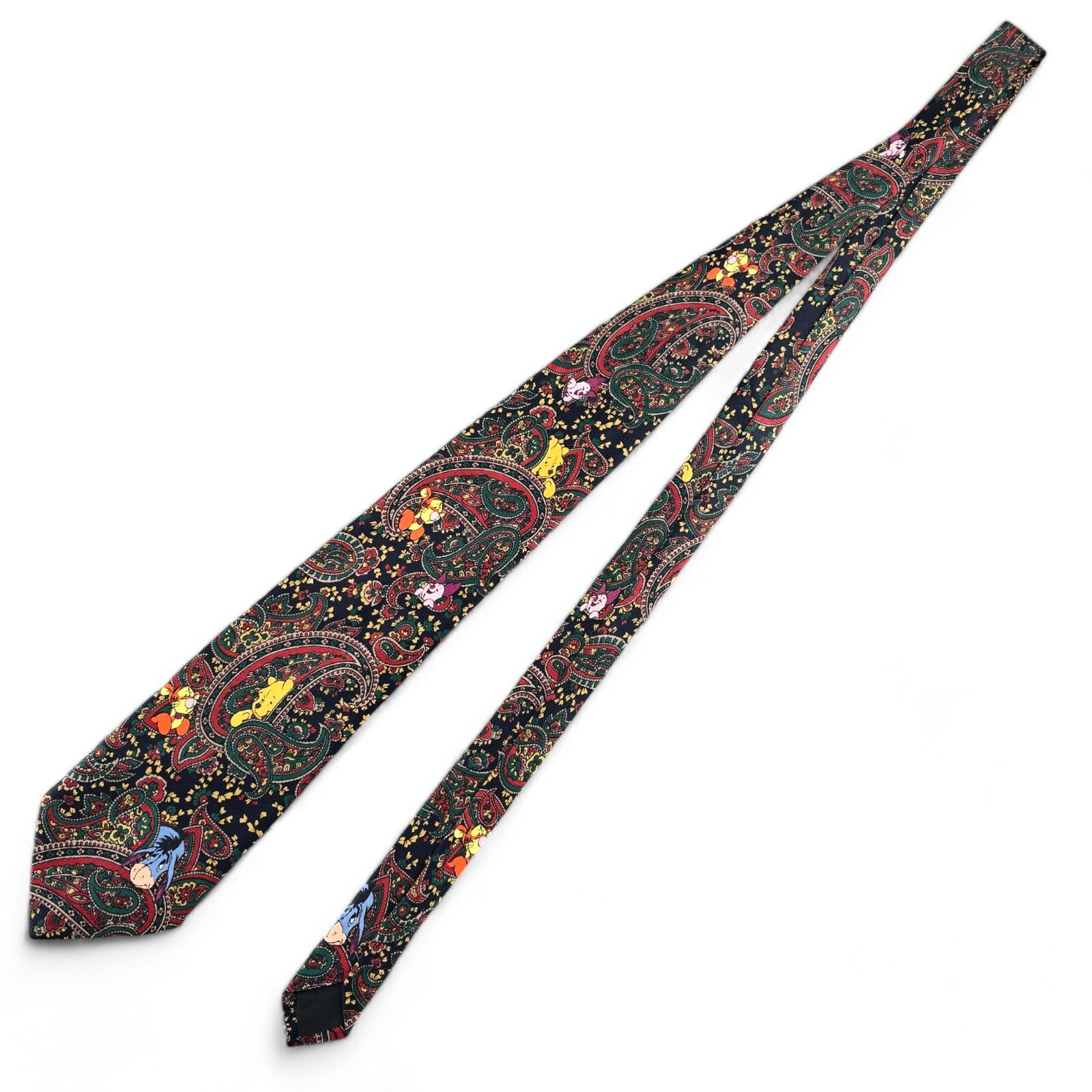 Disney Pooh Paisley Print Necktie Multi Color Mens Polyester 58" L - 4" W