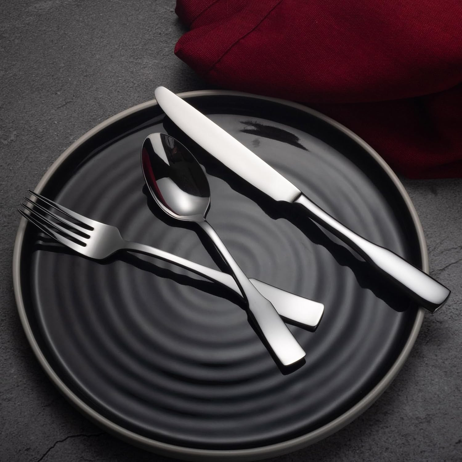 20 Piece Silverware Set for 4, Stainless Steel Flatware, Mirror Polished