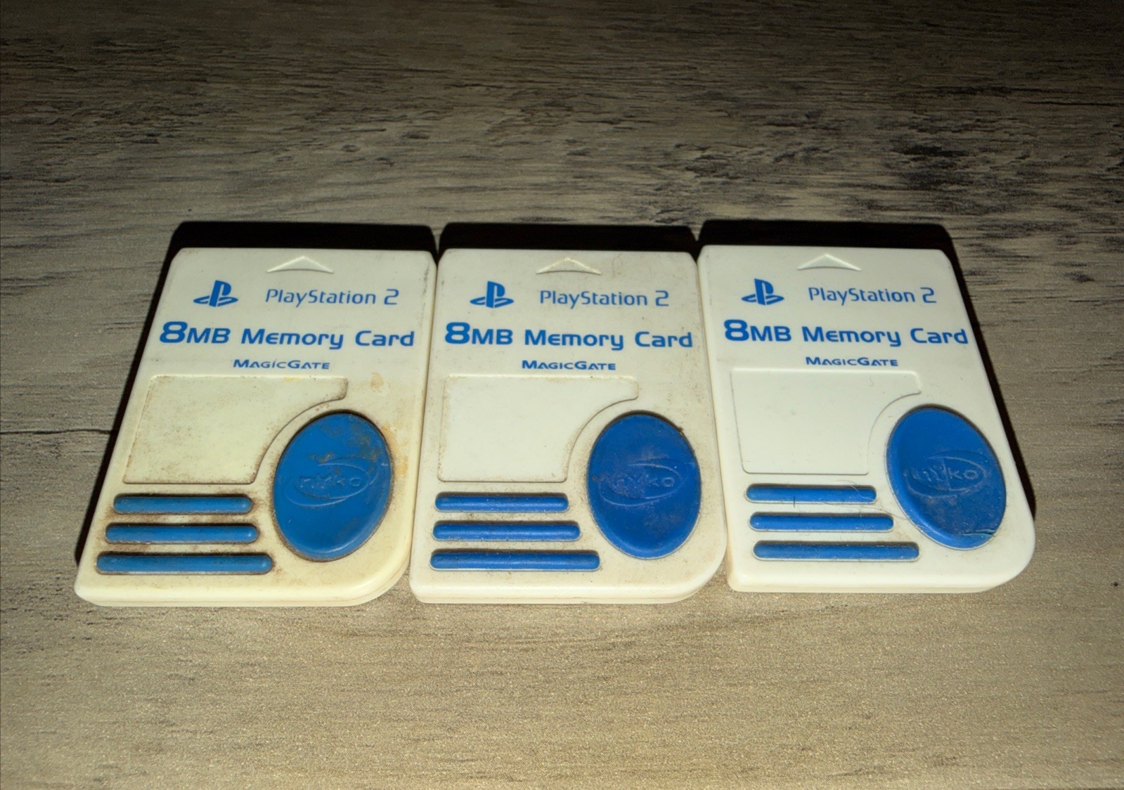 Lot Of 3 Sony Playstation 2 PS2 OEM 8MB Magicgate Memory Cards Nyko Tested M1