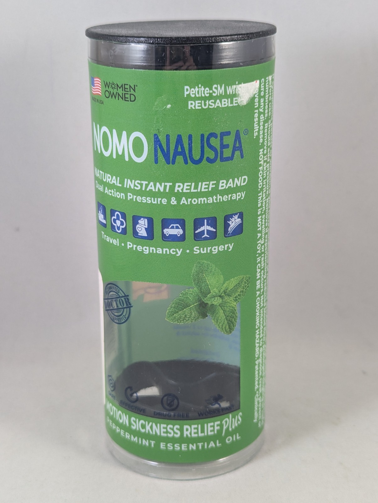 Nomo Nausea Instant Relief Bands Scented   Size Average wrist 6-8.25"  Black