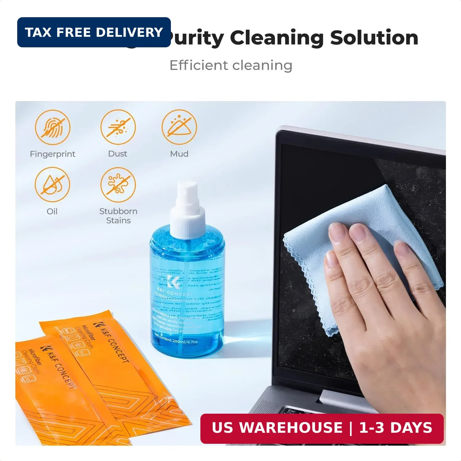Screen Cleaner Spray, with 2 Microfiber Cleaning Cloth, Touchscreen