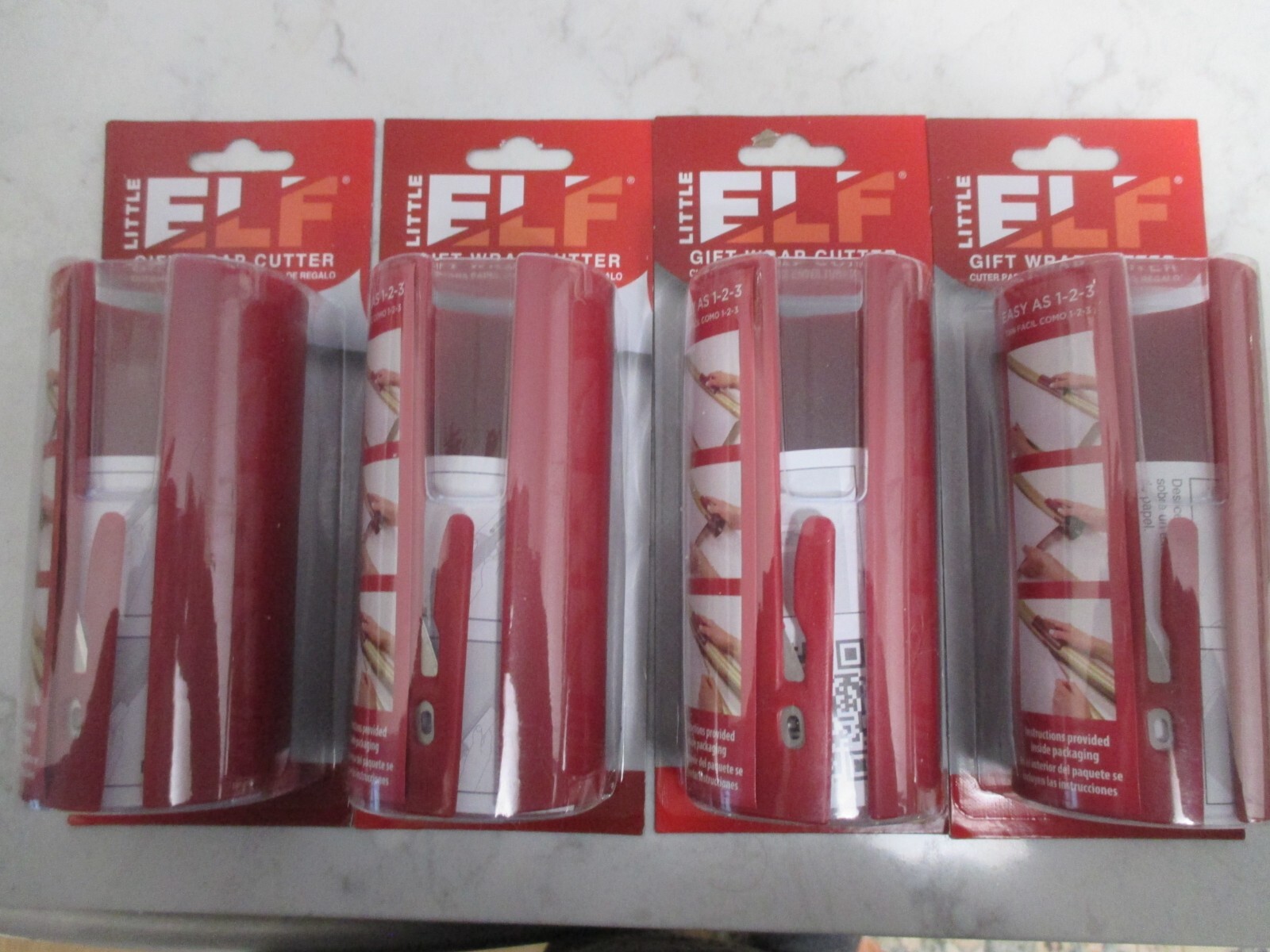 "Little ELF" Gift Wrap Cutter Wrapping/Rolled Paper Christmas FOUR PACKS NEW!!