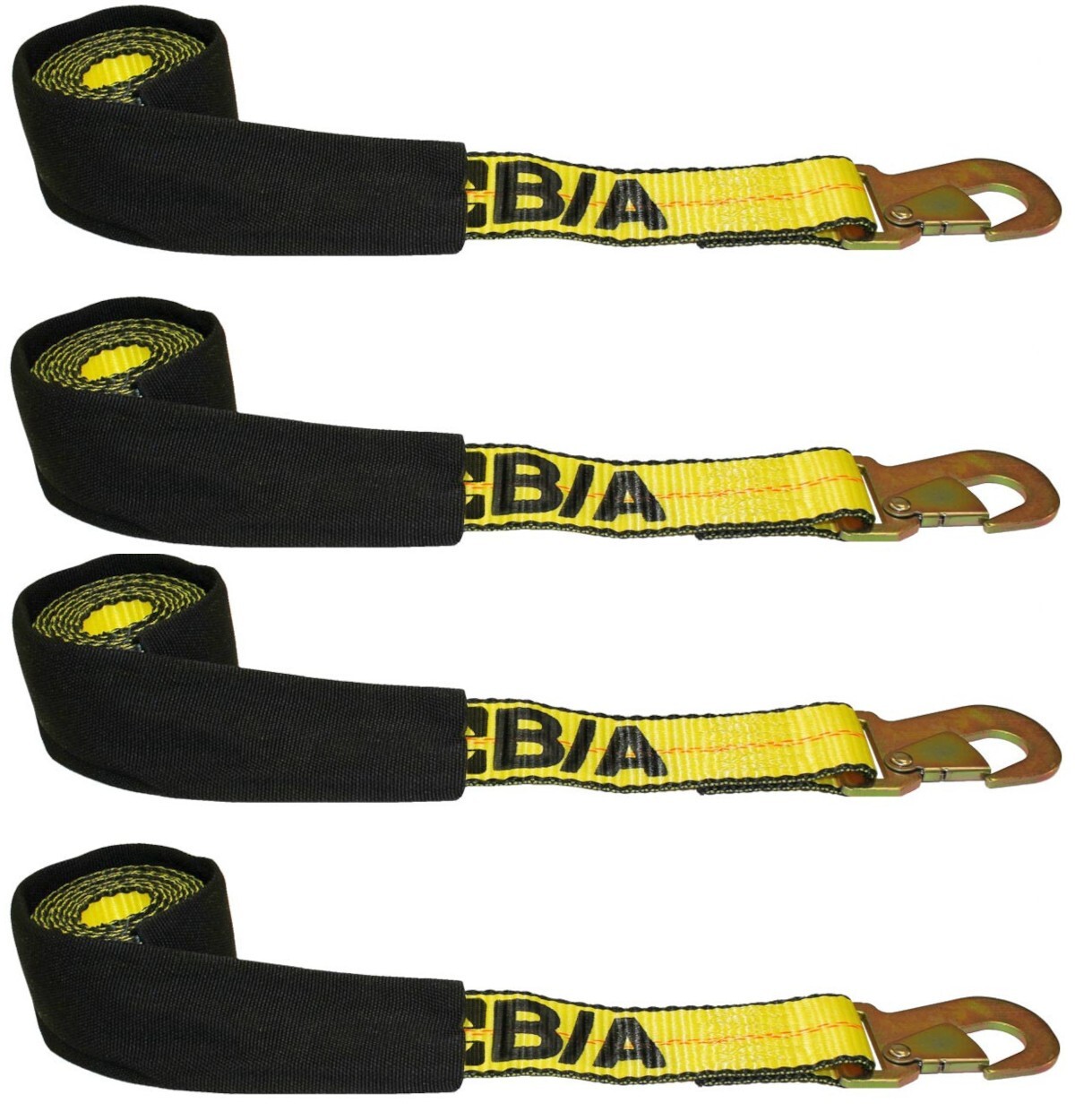 B/A Products 2" x 8' Flat Snap Hook Strap for Autoloader/Repo Trucks. FOUR PACK.