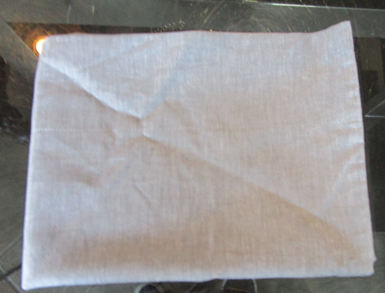 Pottery Barn chambray pillowcase photo shoot sample