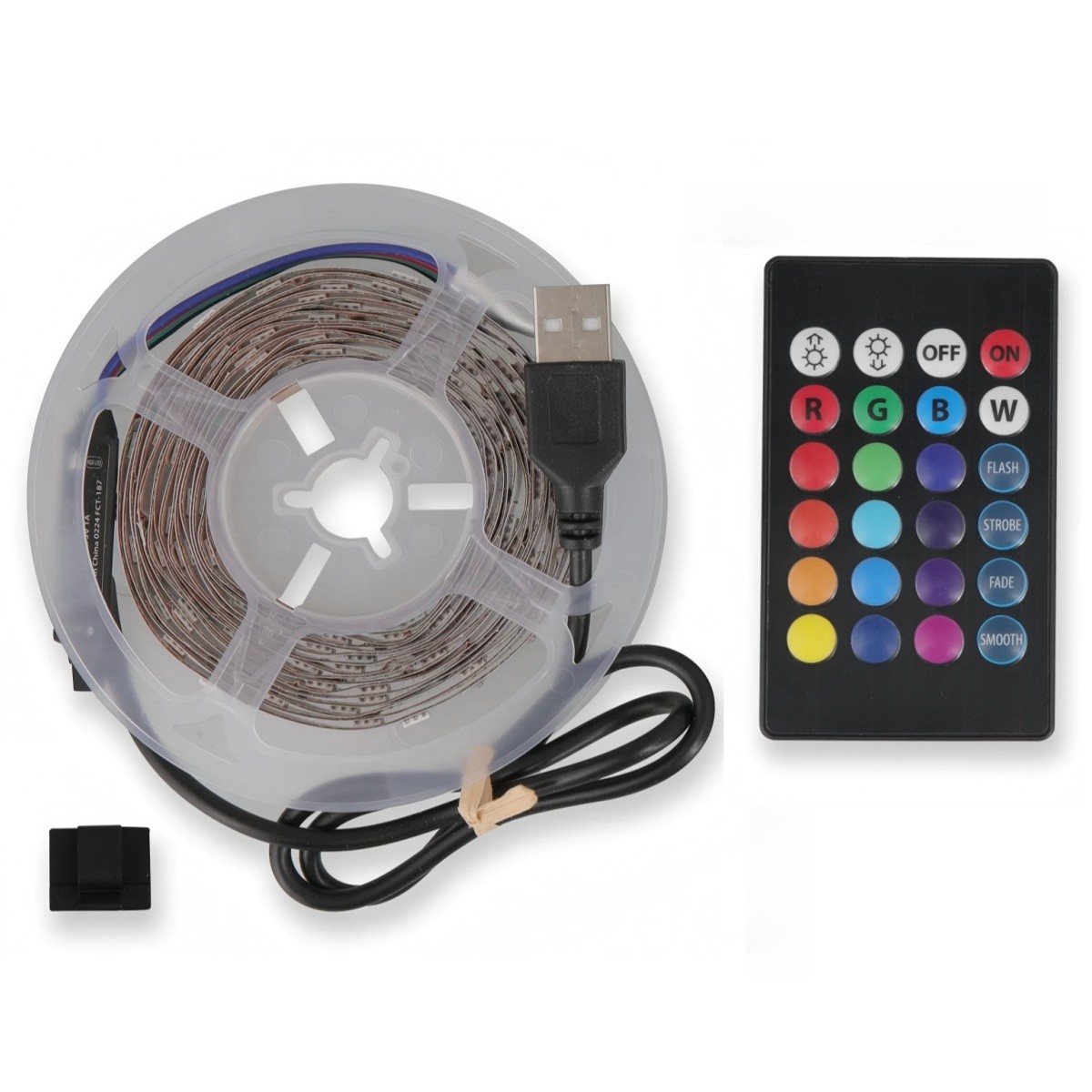 5V USB 10-25FT Lights Strip for Bedroom, Desk, Indoor Room with 24Key Remote