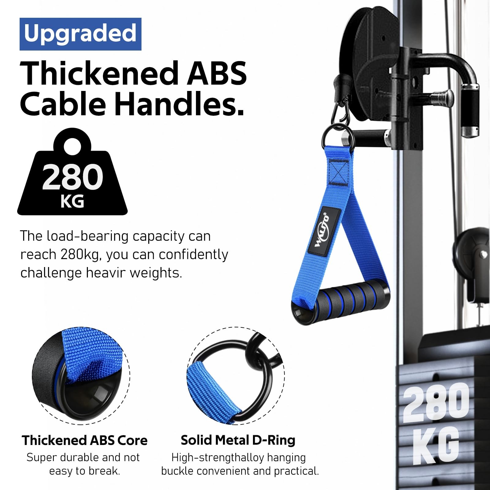 WALITO Exercise Handles, Replacement Cable Machine Attachments for Home Gym Equi
