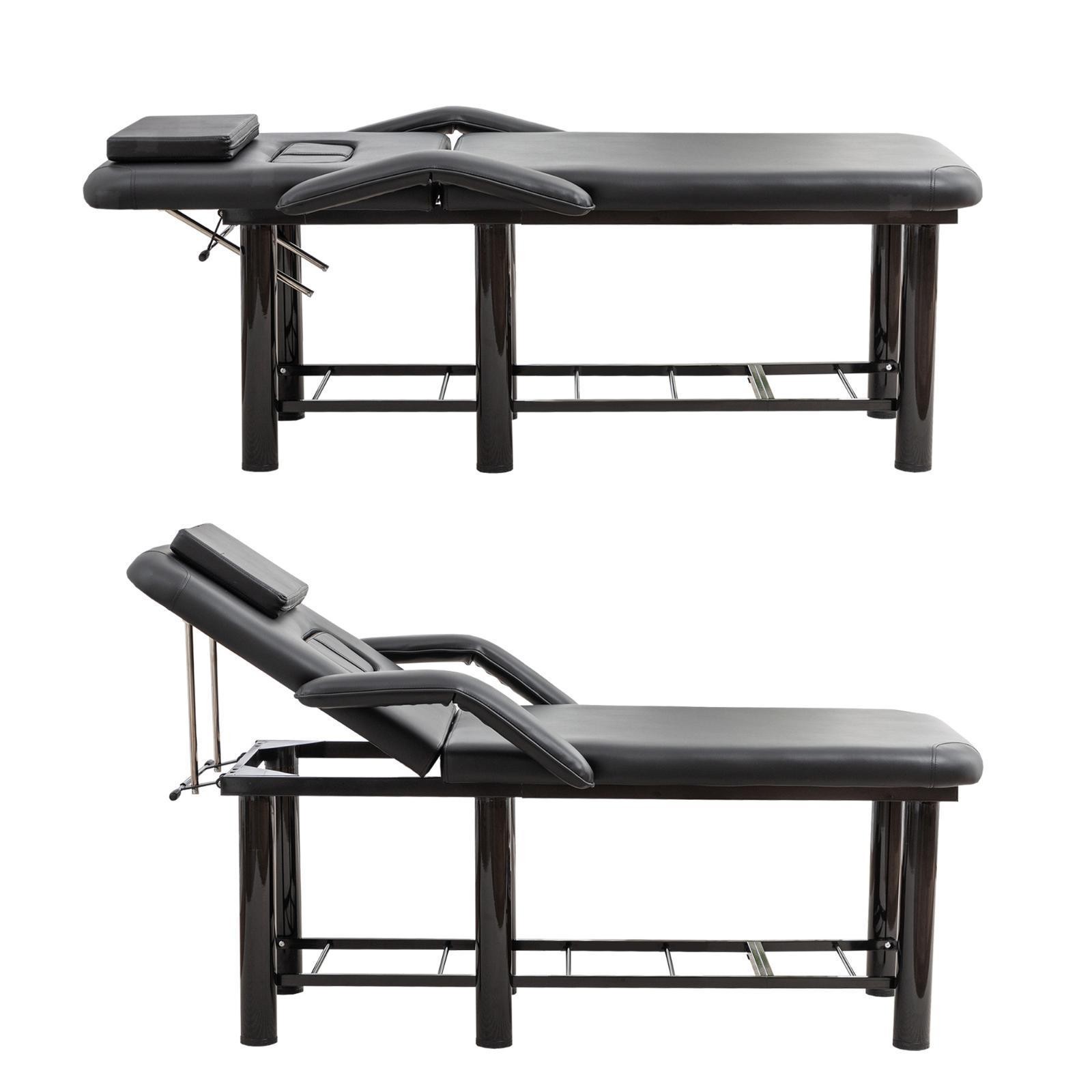 Premium Bed with Adjustable Headrest, Armrests & Storage Shelf for Spa, Facial