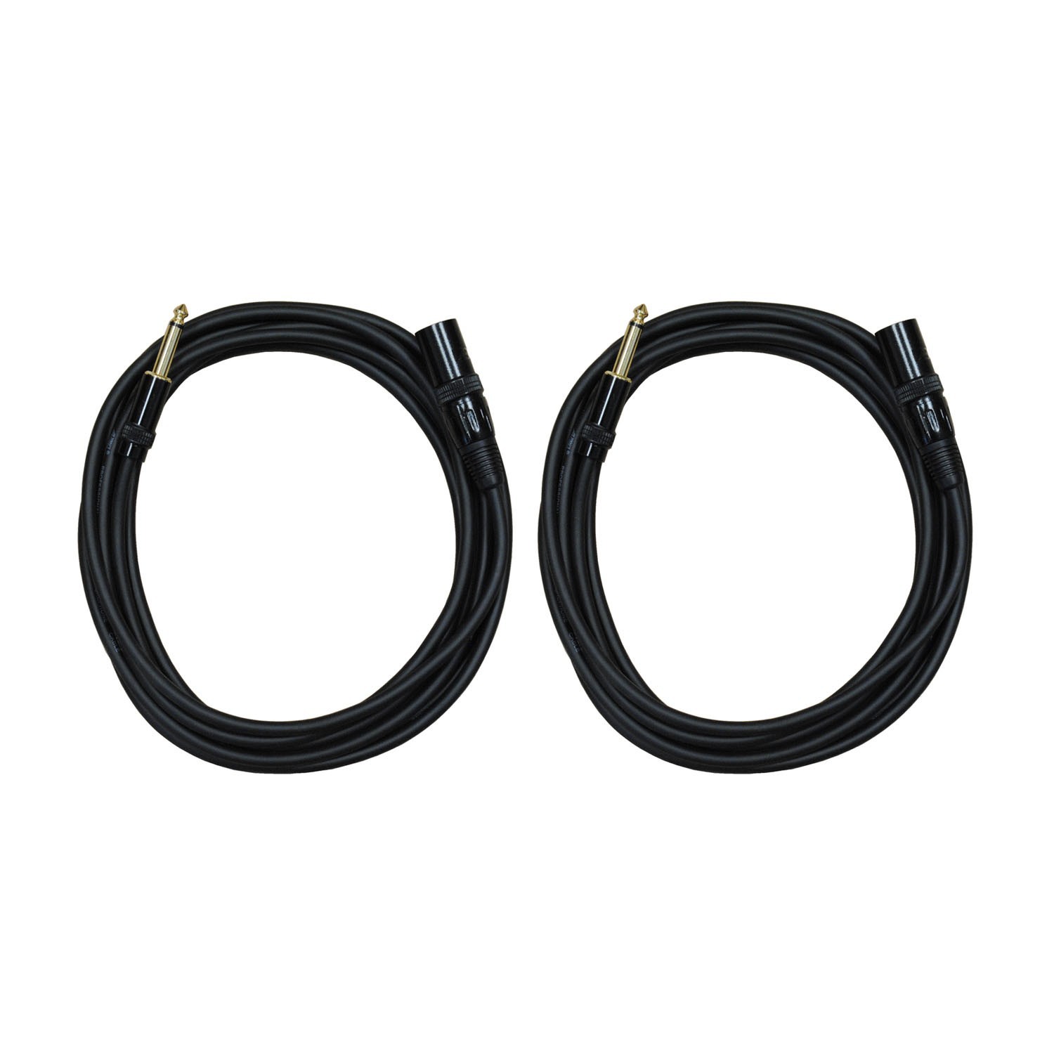 Audio2000's E05112P2 12Ft 1/4" TS To XLR 3-Pin Male Cable (2 Pack)