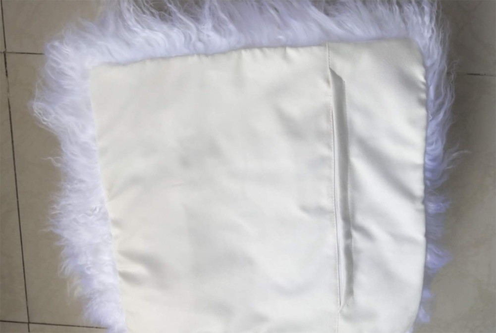 100% Real Mongolian Fur Square White Pillowcase Cover Seat Pillow Cushion 5color