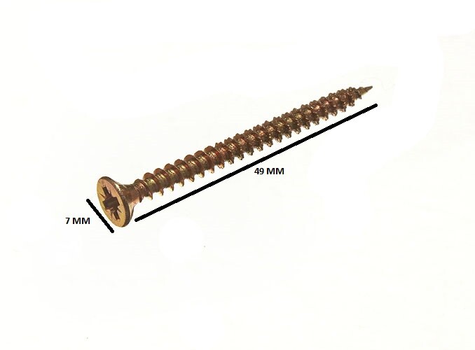 New 400 X Chip Board Screw Fixings Yzp Yellow Zinc Plated Steel 4.0 X 50 - Onest
