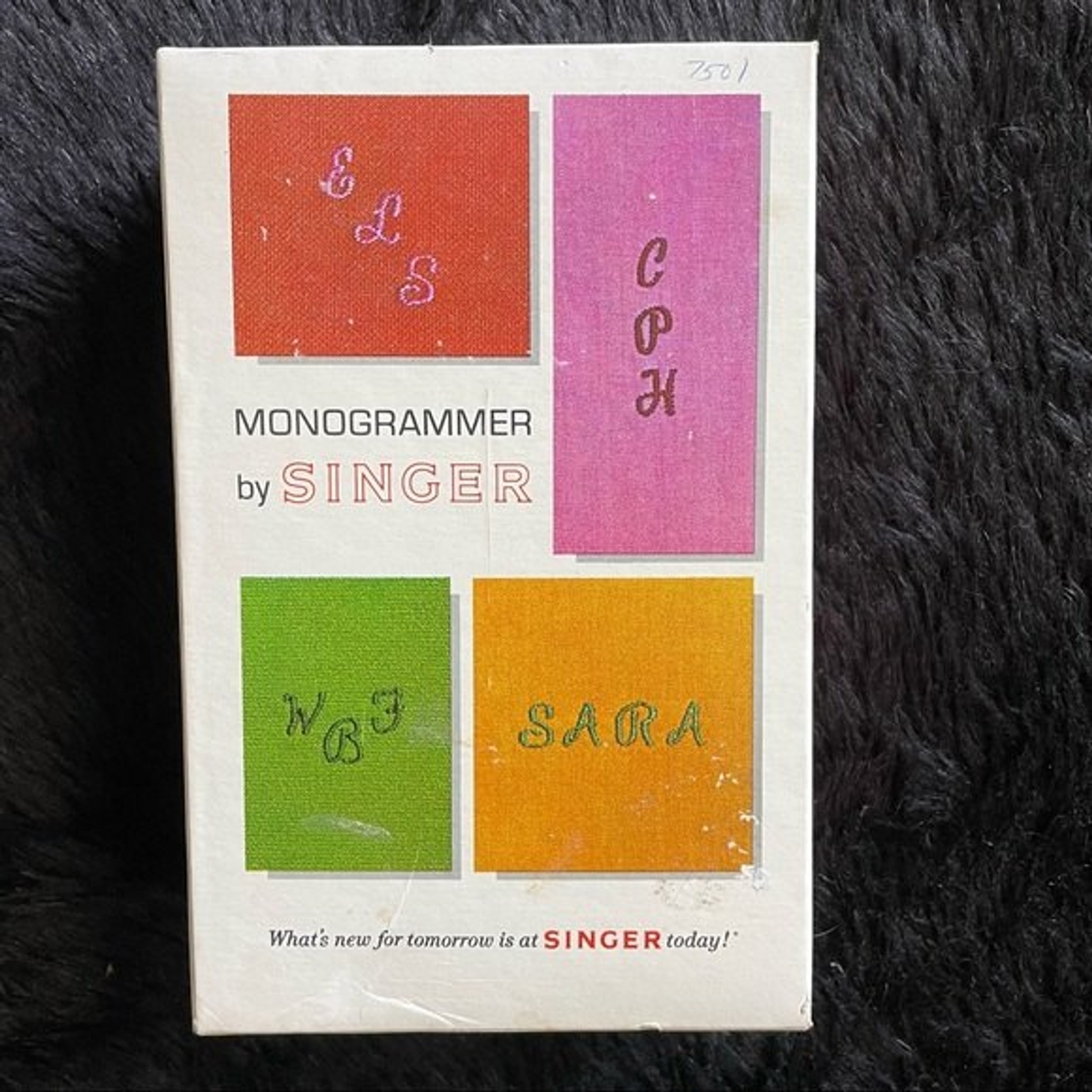 Vintage NOS monogrammer Singer Sewing machine attachment personalize craft