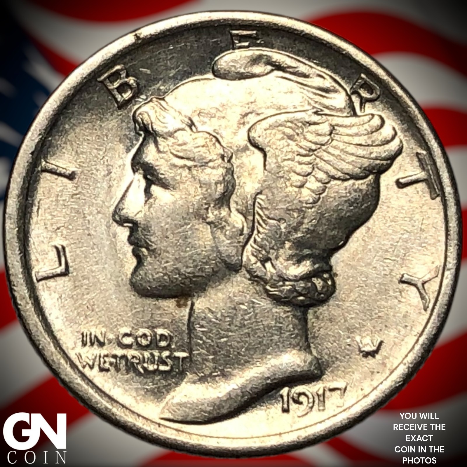 1917 P Mercury Dime Z3736