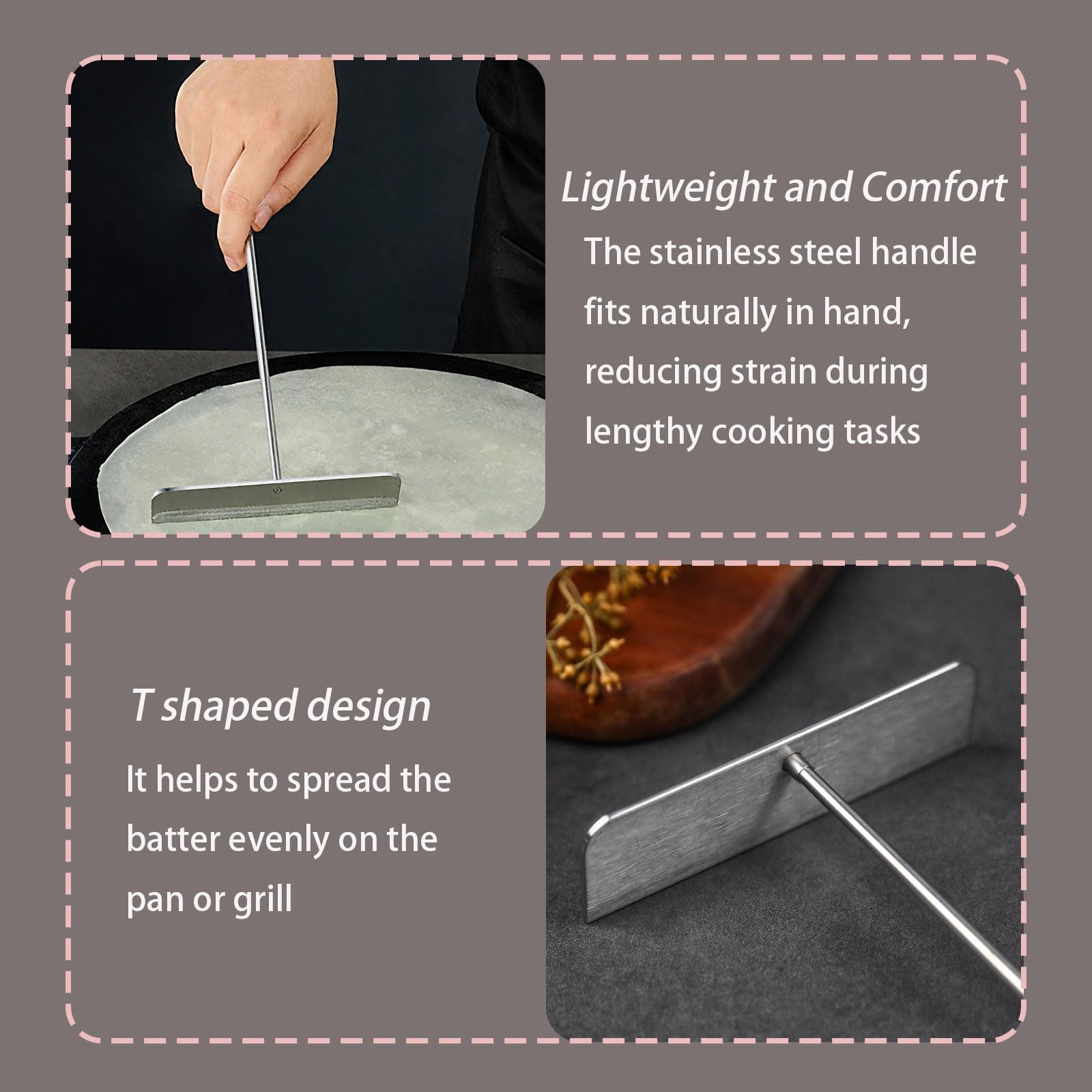 Stainless Steel T Shape Batter Spreaders, T Shape Crepe Maker Practical Tool ...