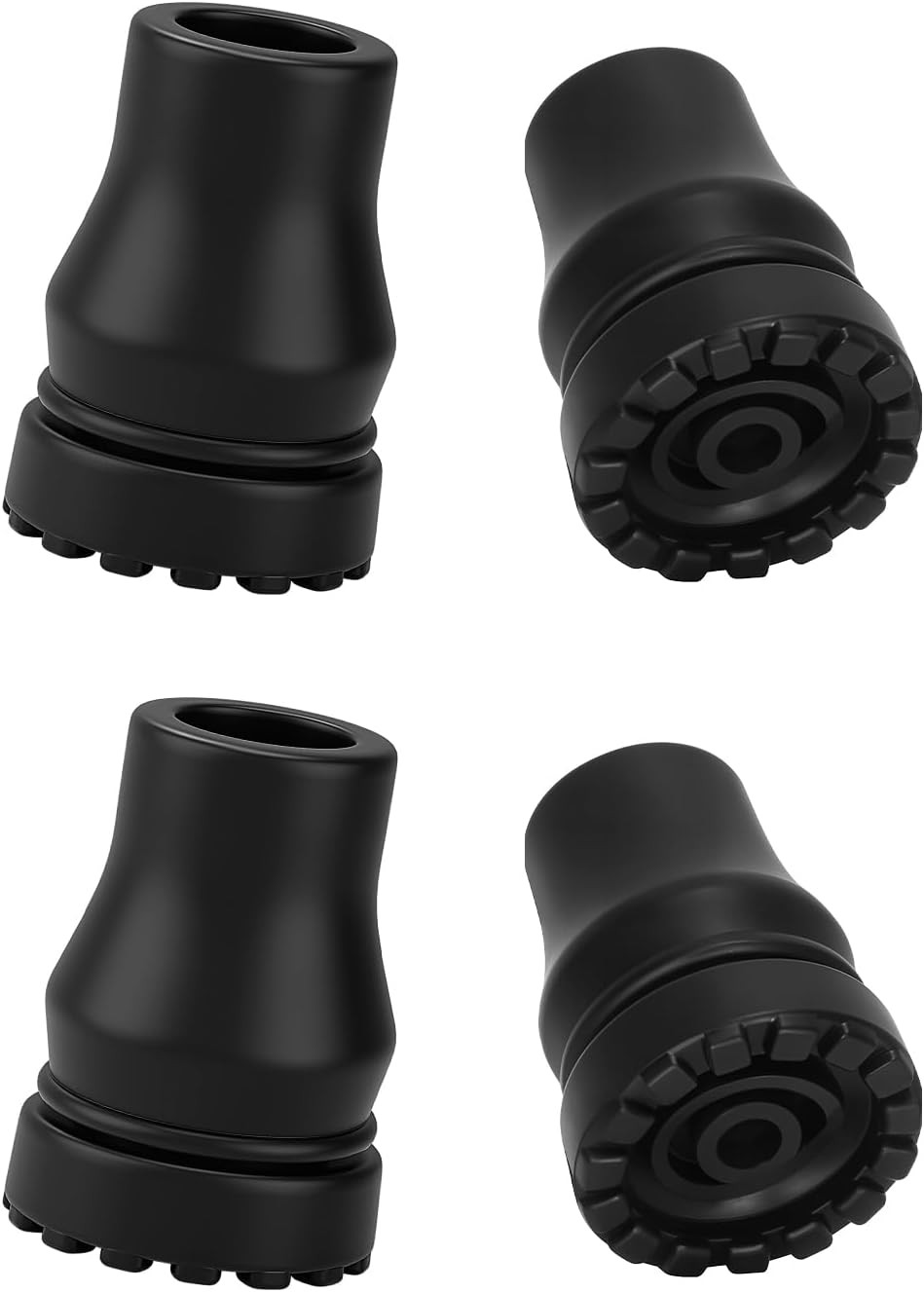 Rubber Cane Tips, (3/4", 4-Pack) Heavy Duty Walking Cane Tips, Anti-Slip Replace
