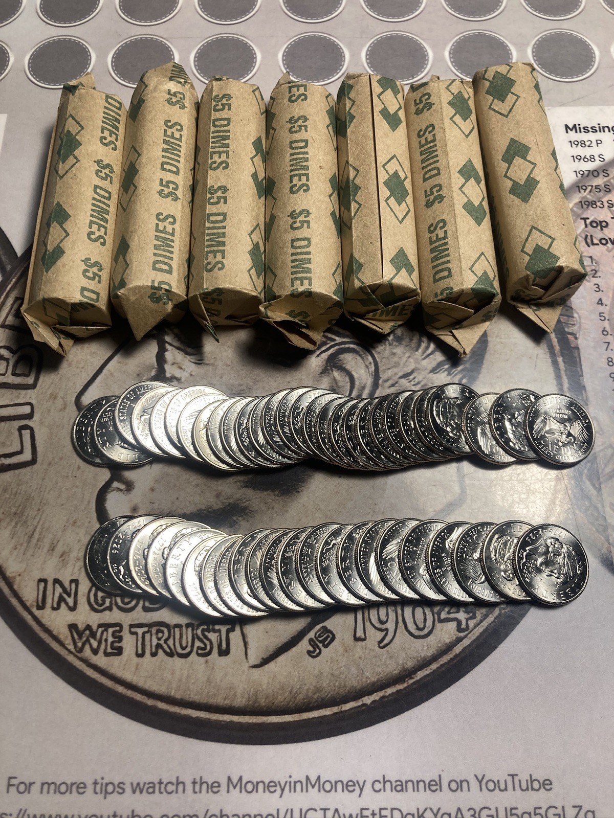4 2026-P Dime Rolls 250 EMERGING LIBERTY 1776–2026 Uncirc, FOUR ROLLS