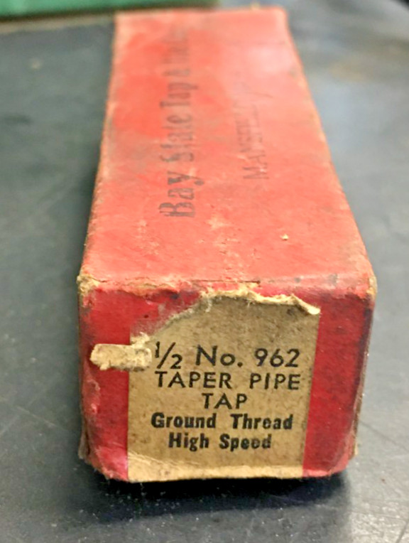 BAY STATE TAP & DIE CO 1/2" No. 962 TAPER PIPE TAP GROUND THREAD HIGH SPEED, USA
