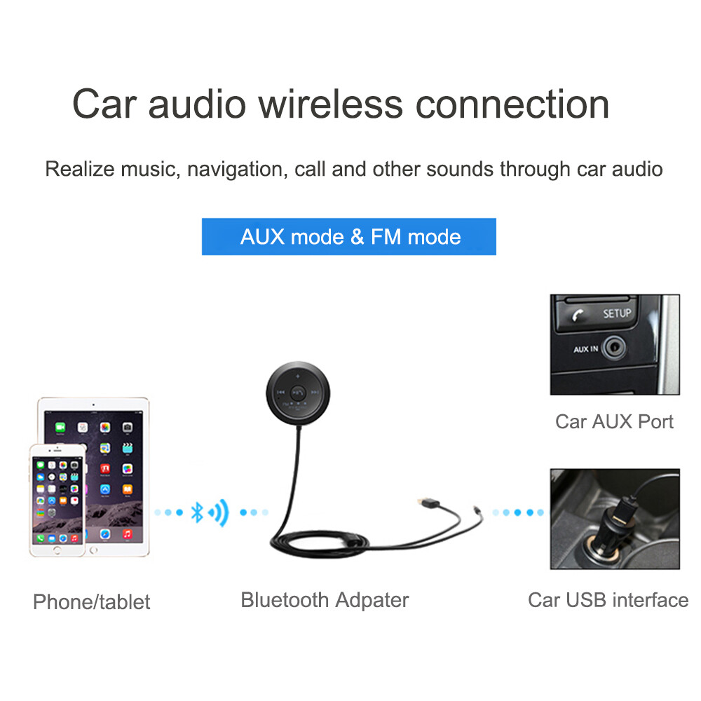 Wireless Bluetooth Receiver FM Transmitter Adapter USB AUX Plug For Car Audio
