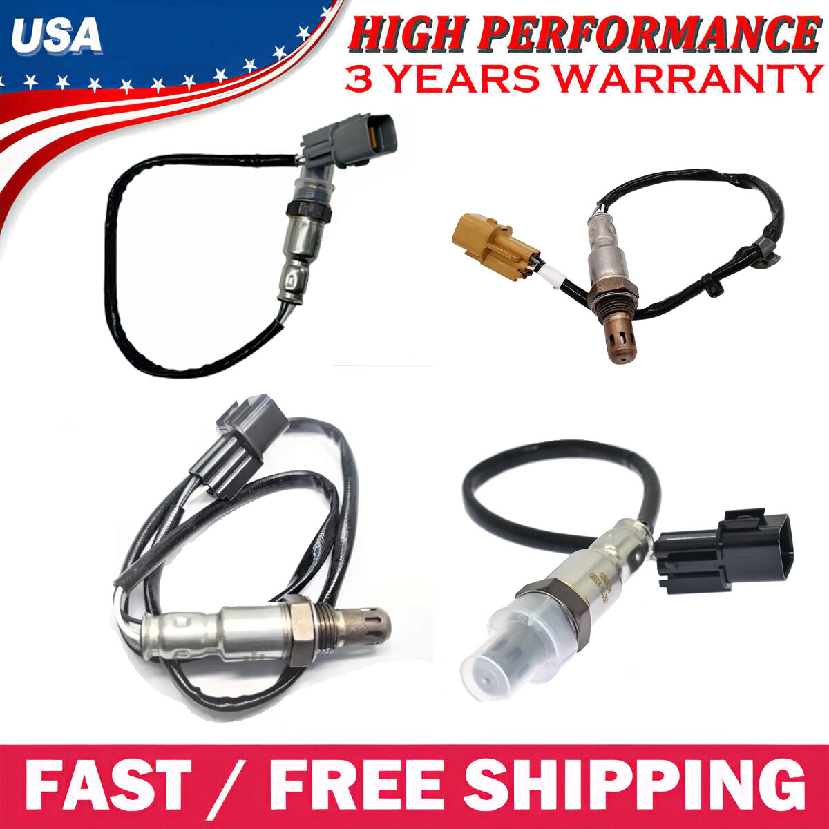 4X Oxygen Sensor Up+Down For Hyundai Azera 3.3L V6 2012 2013 2014 2015 2016 2017