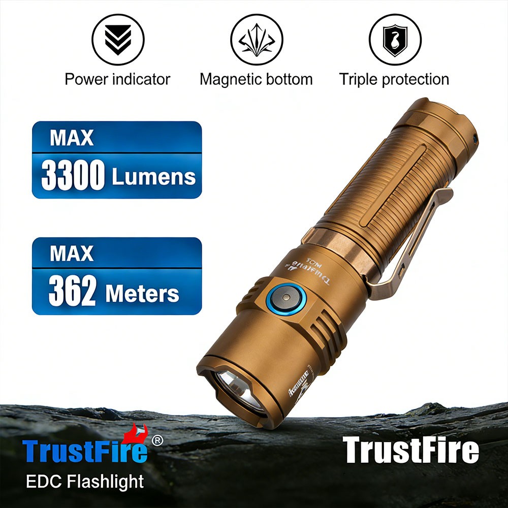 TrustFire MC5 3300Lumen Magnetic LED Flashlight Powerful Waterproof