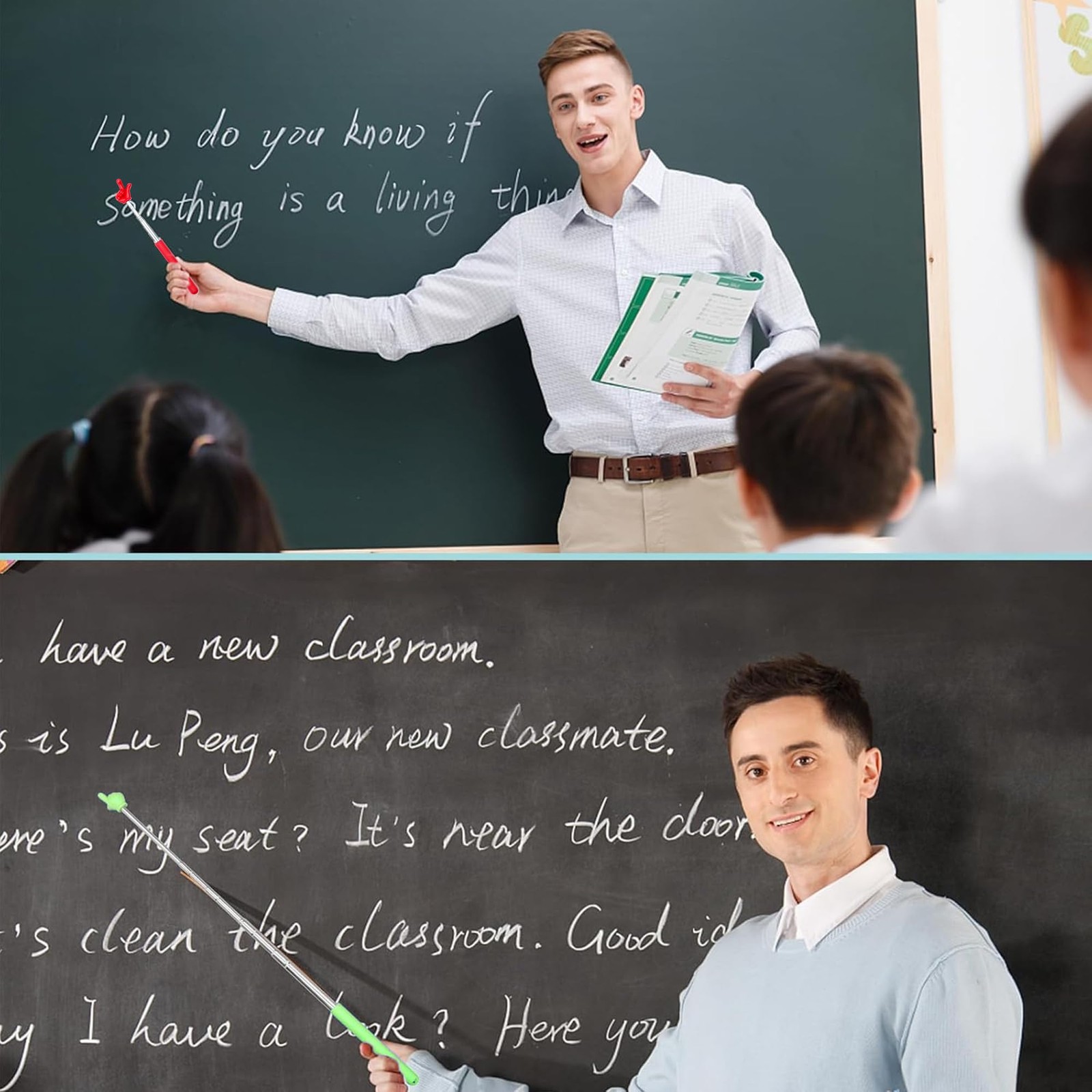 8Pcs Telescopic Teachers Pointer, Mini Pointer Retractable, Multi-colors