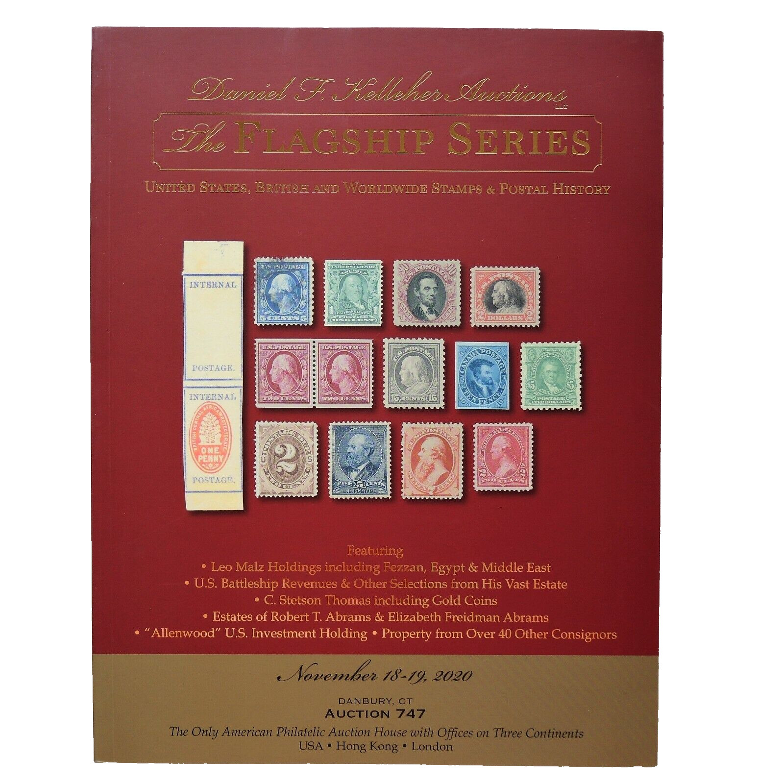 Flagship Series Kelleher Auction Catalog US, British, Worldwide Stamps Nov. 2020