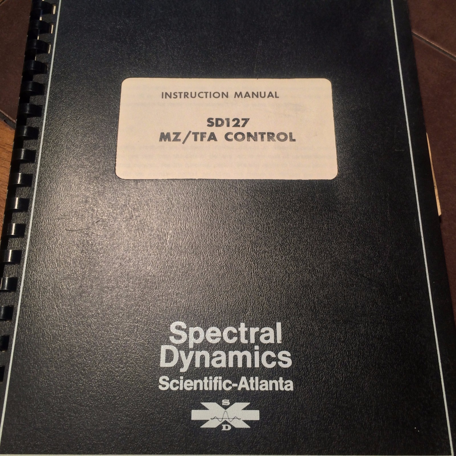 Spectral Dynamics SD127 MZ/TFA Control Service & Ops Manual