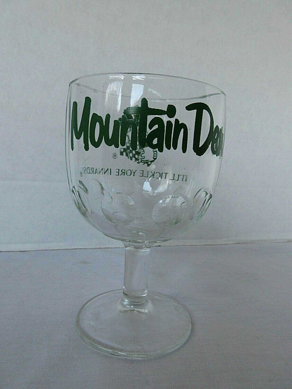 Vintage Mountain Dew Thumbprint Glass Goblet "IT’LL TICKLE YORE INNARDS!"